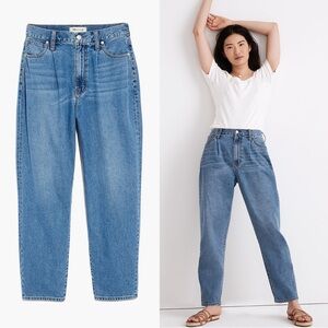Madewell • Baggy Tapered Jean in Jewell Wash high rise balloon carrot leg pleat